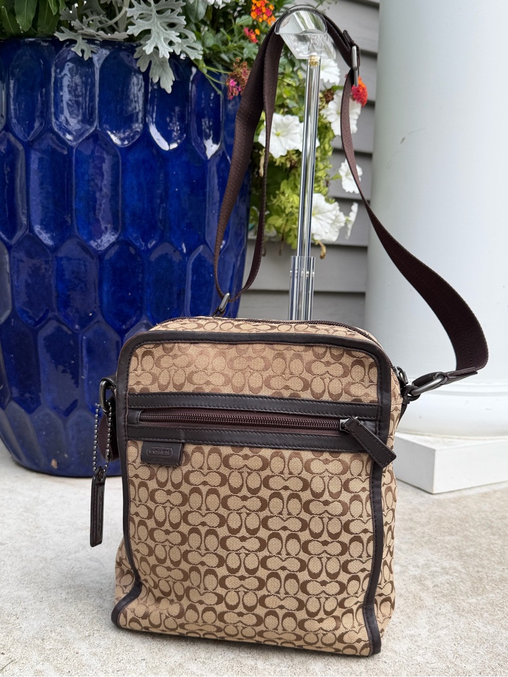 Coach Signature Brown Flight Bag Style F70698